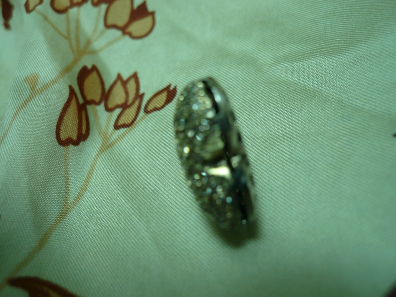 Diamond puffy heart 14k solid white gold pendant or vintage charm earth mined diamonds