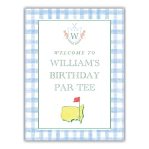 Golf Birthday Party Welcome Sign | Golf 1st Birthday Party Signage | Printable Golf Birthday Sign | Birthday Poster | Editable | DIGITAL