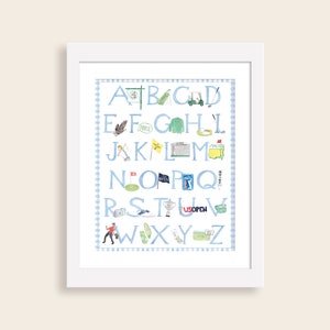 Golf Alphabet Watercolor Nursery Wall Art Print | Golf Nursery Decor | Boy Golf Wall Art | Nursery Alphabet Art Print | Golf Gift Baby Boy