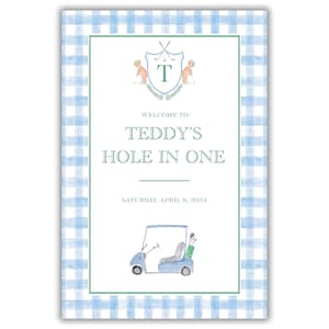 Golf Birthday Party Welcome Sign | Golf 1st Birthday Party Signage | Printable Golf Birthday Sign | Birthday Poster | Editable | DIGITAL