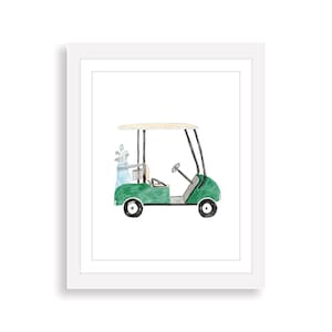 Golf Cart Watercolor Nursery Art Print | Boy Golf Nursery Wall Art | Golf Nursery Decor | Golf Themed Nursery | Boy Nursery Art | Boy Decor