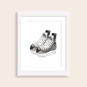 Hockey Skates Watercolor Nursery Wall Art | Boy Hockey Nursery Decor | Hockey Nursery Art | Boy Sports Nursery | Playroom Sports Wall Art