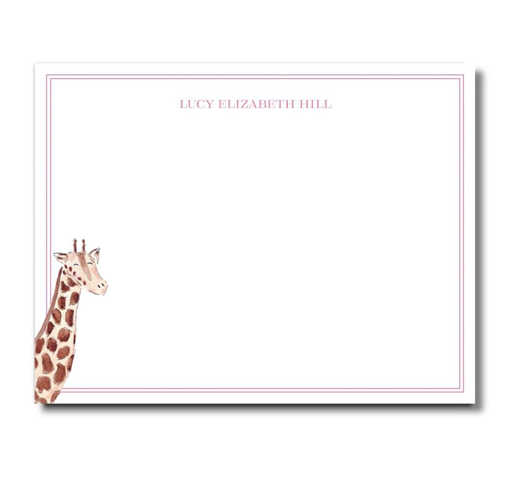 Personalized Giraffe Baby and Kids Stationery Cards | Baby Shower Thank ...