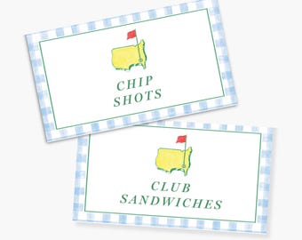 Golf First Birthday Party Food Drink Tent Signs | Printable Golf Birthday Table Sign | Masters Party Food Sign | DIGITAL