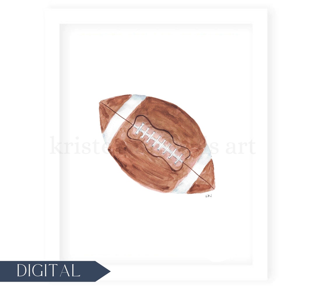Watercolor Football Nursery Decor Art Football Wall Art Print Sports