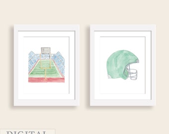 Watercolor Boy Football Nursery Art | Football Wall Art Print | Sports Nursery Decor | Baby Boy Wall Art | Sports Nursery Art | DIGITAL