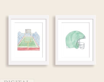 Watercolor Boy Football Nursery Art | Football Wall Art Print | Sports Nursery Decor | Baby Boy Wall Art | Sports Nursery Art | DIGITAL