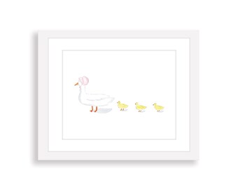Watercolor Mother Goose Nursery Wall Art Print | Girl Nursery Wall Decor | Watercolor Baby Girl Nursery Wall Art | Nursery Rhyme Wall Art