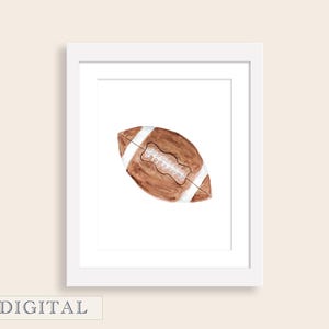 Watercolor Football Nursery Decor Art | Football Wall Art Print | Sports Nursery Decor | Baby Boy Wall Art | Sports Nursery Art | DIGITAL
