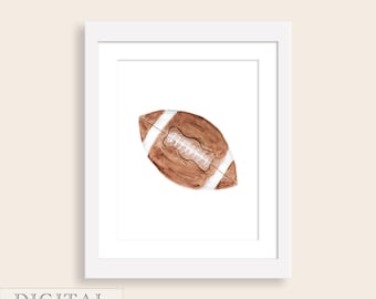 Watercolor Football Nursery Decor Art | Football Wall Art Print | Sports Nursery Decor | Baby Boy Wall Art | Sports Nursery Art | DIGITAL