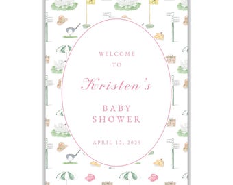 Golf Baby Shower Welcome Sign: Watercolor Art (Digital)
