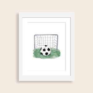 Soccer Nursery Art Print Watercolor | Sports Playroom Wall Art | Soccer Goal Wall Art | Sports Nursery Decor | Boy Nursery Wall Art Prints