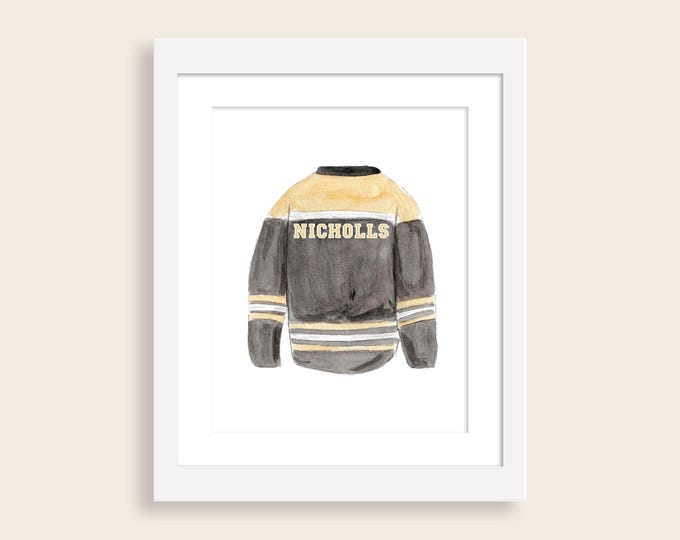 Custom Hockey Watercolor Jersey Nursery Wall Art | Personalized Sports Nursery Art | Boy Hockey Nursery | Boy Nursery Art | Hockey Nursery