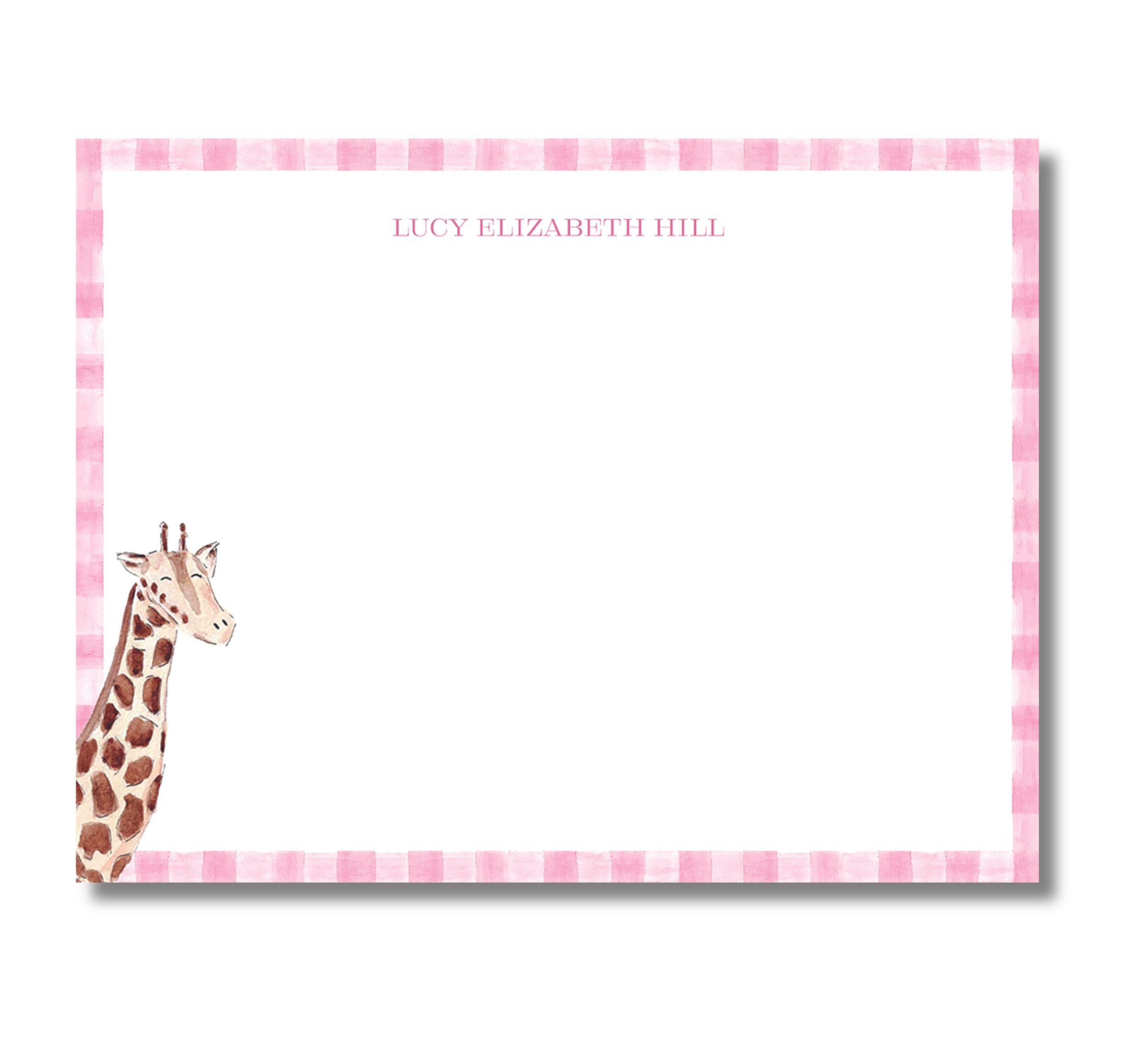 Personalized Giraffe Baby and Kids Stationery Cards | Baby Shower Thank ...
