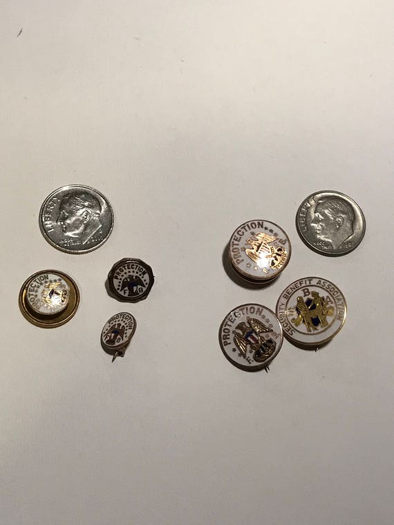 Set of 6 Antique Fraternal Brotherhood pins