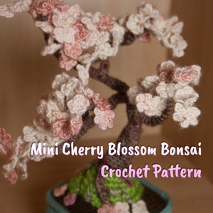 Mini Everlasting Cherry Blossom Bonsai in crochet - Pattern Only