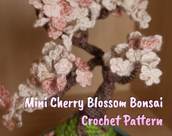 Mini Everlasting Cherry Blossom Bonsai in crochet - Pattern Only