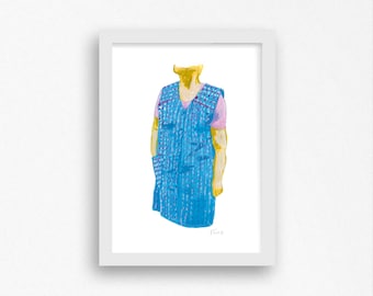Abuela Art Print, Ilustracja latynoskiej babci, Dekoracja ścienna w stylu hiszpańskim