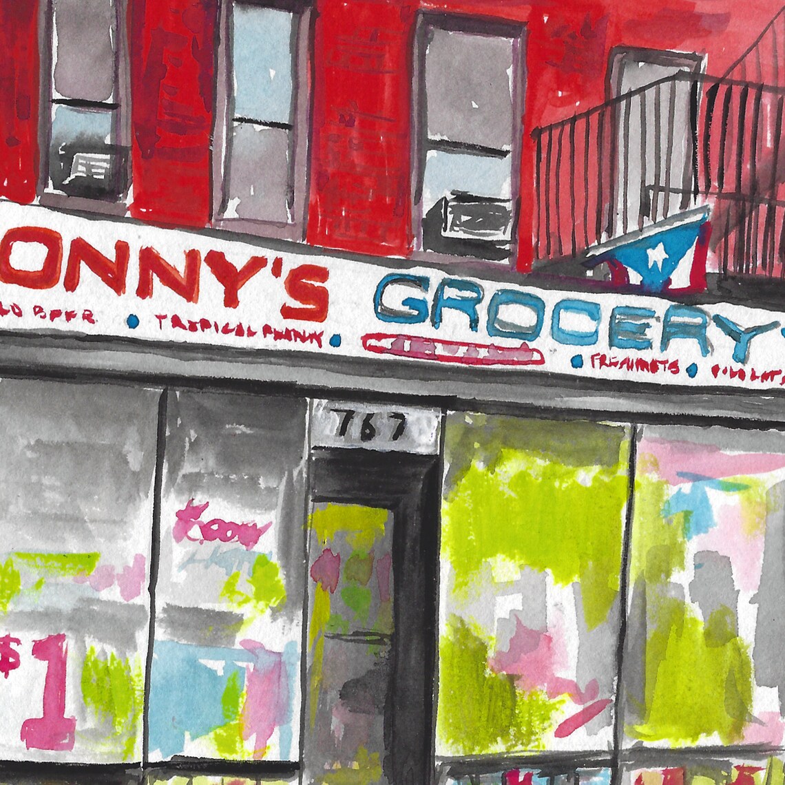 Bodega Illustration Art Wall Print Art Print New York City Etsy