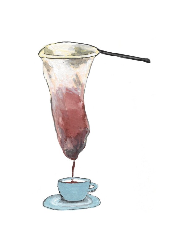 Cafe con Leche Art Print, Latina Kitchen Decor, Coffee Illustration