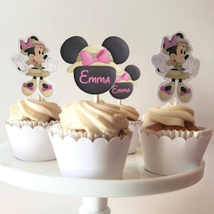 Minnie Safari Cupcake Toppers |  Minnie Safari Party Supplies | Minnie Safari Birthday | Minnie Mouse Safari  | Minnie Mouse Cupcake Top