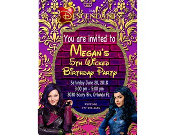 Descendants Invitation | Disney Descendants Invitation | Descendants Invite | Mal Invitation | Mal Invite