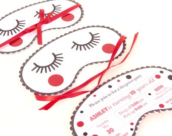 Spa Mask Invitation Sleeping Mask Invitation Eye Mask Etsy