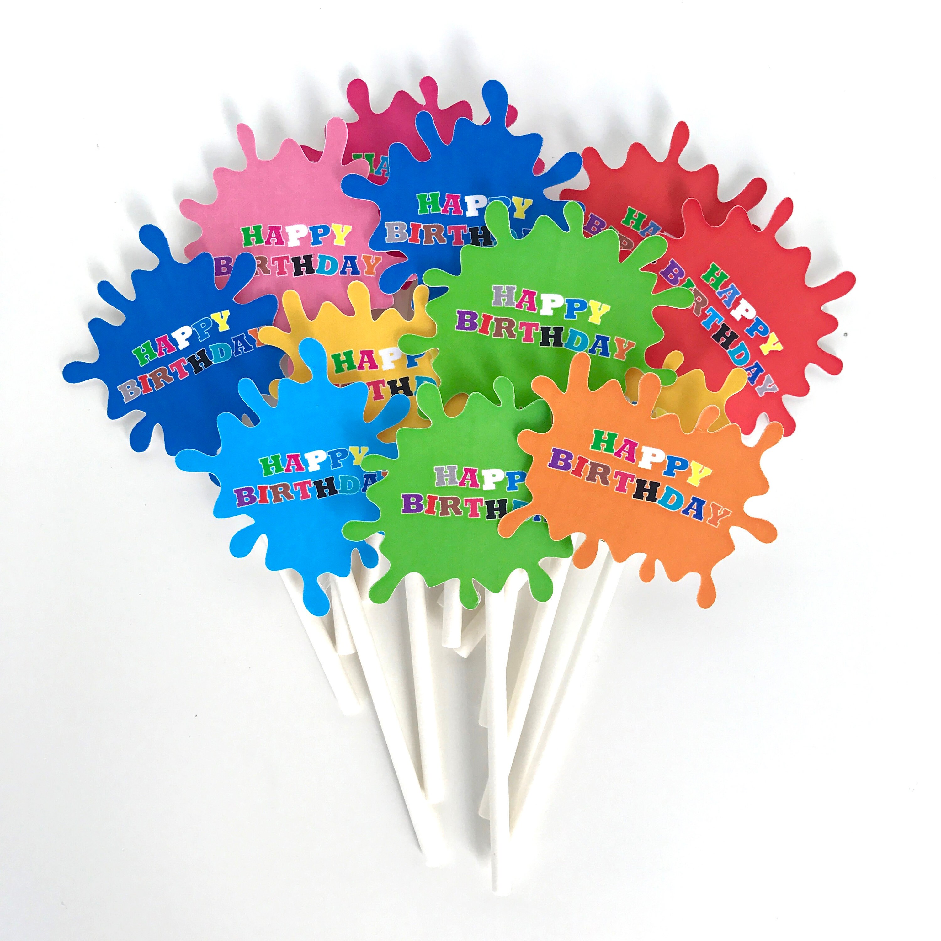 Art Party Cupcake Topper Paintball Cupcake Topper Painting Cupcake Splash Party Artsy Party Art Theme Party Slime Cupcake Party