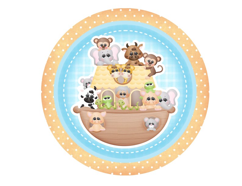 Noah Ark Cupcake Toppers Noah's Cake Picks Animals Baby | Etsy