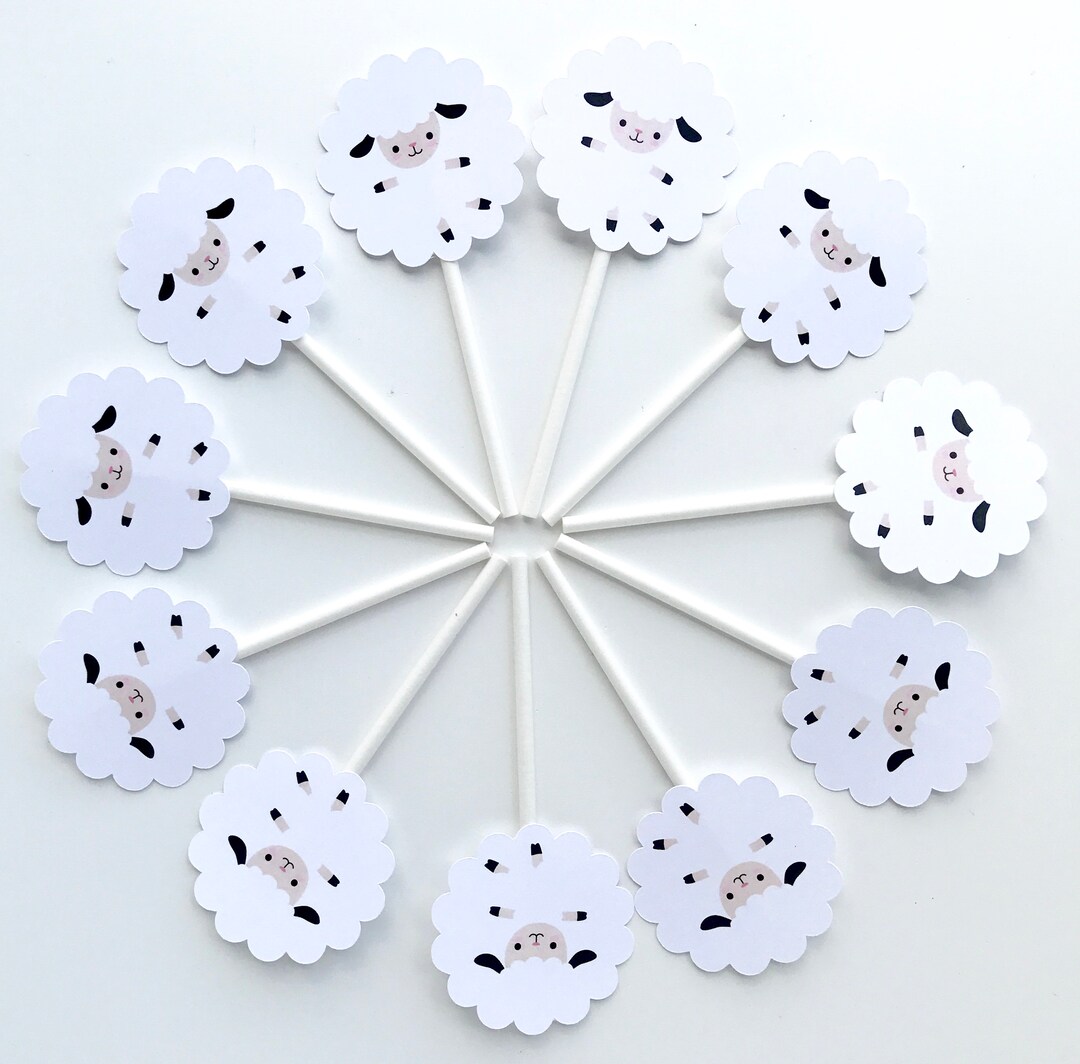 Sheep Cupcake Toppers Lamb Cupcake Toppers Sheep Baby Shower Lamb Baby