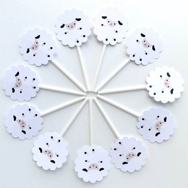 Sheep Cupcake Toppers | Lamb Cupcake Toppers | Sheep Baby Shower | Lamb Baby Shower | Sheep Party | Lamb Party | Lamb Cake | Sheep Cake