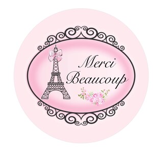 Paris Cupcake Toppers 12pcs, Pink Ooh La La Cake Picks, Birthday Decoration, Party Supplies, Eiffel Tower Baby Shower, Wedding, Bachelorette 12 Stickers 2"