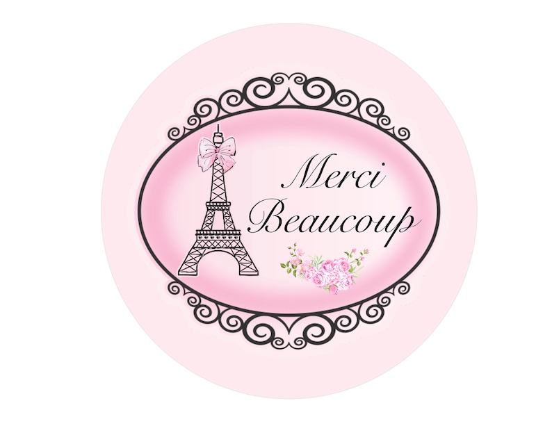 Paris Cupcake Toppers 12pcs, Pink Ooh La La Cake Picks, Birthday Decoration, Party Supplies, Eiffel Tower Baby Shower, Wedding, Bachelorette 12 Stickers 2"