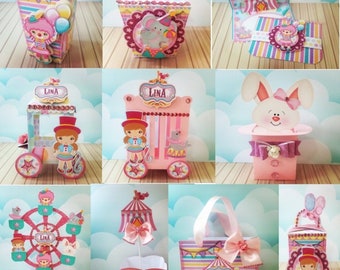 Pink Circus Cupcake Toppers | Girl Circus Cake Toppers | Girl Circus Party | Pink Circus  Baby Shower | Girl Circus Cupcake Topper