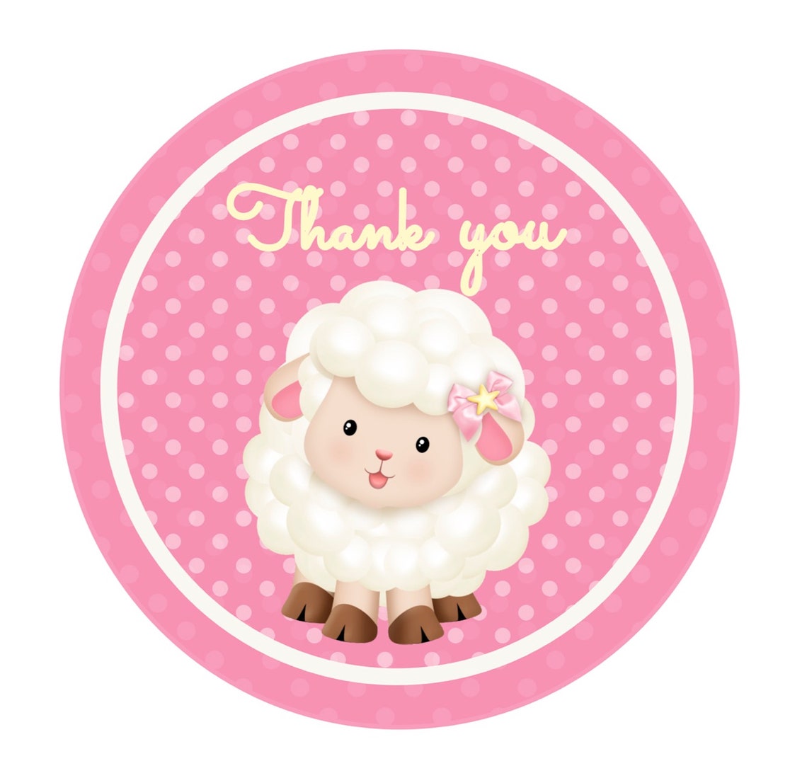 Pink Sheep Cupcake Toppers 12 PCS Sheep Cake Picks Girl Etsy