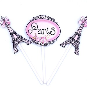 Paris Cupcake Toppers 12pcs, Pink Ooh La La Cake Picks, Birthday Decoration, Party Supplies, Eiffel Tower Baby Shower, Wedding, Bachelorette image 8