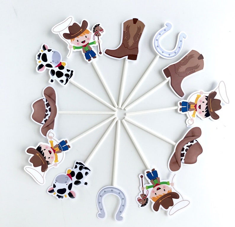 Cowboy Cupcake Toppers Cowboy Cake Topper Cowboy Baby Etsy