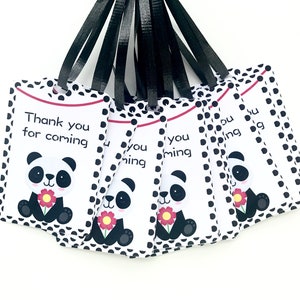 Panda Thank You Tags Girl | Panda Baby Shower Favors | Panda Girl Baby Shower | Panda Party Favors | Panda Party Supplies | Panda Tags