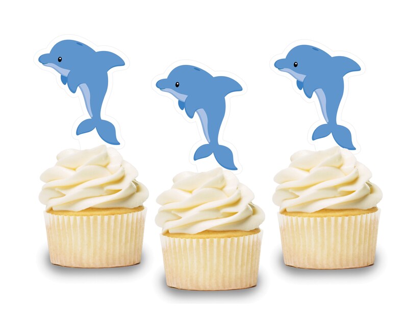 Dolphin Cupcake Toppers 12 Pcs Dolphin Cake Picks Dolphin Etsy Dolphin Cupcake Toppers 12 Pcs Dolphin Cake Picks Dolphin Etsy