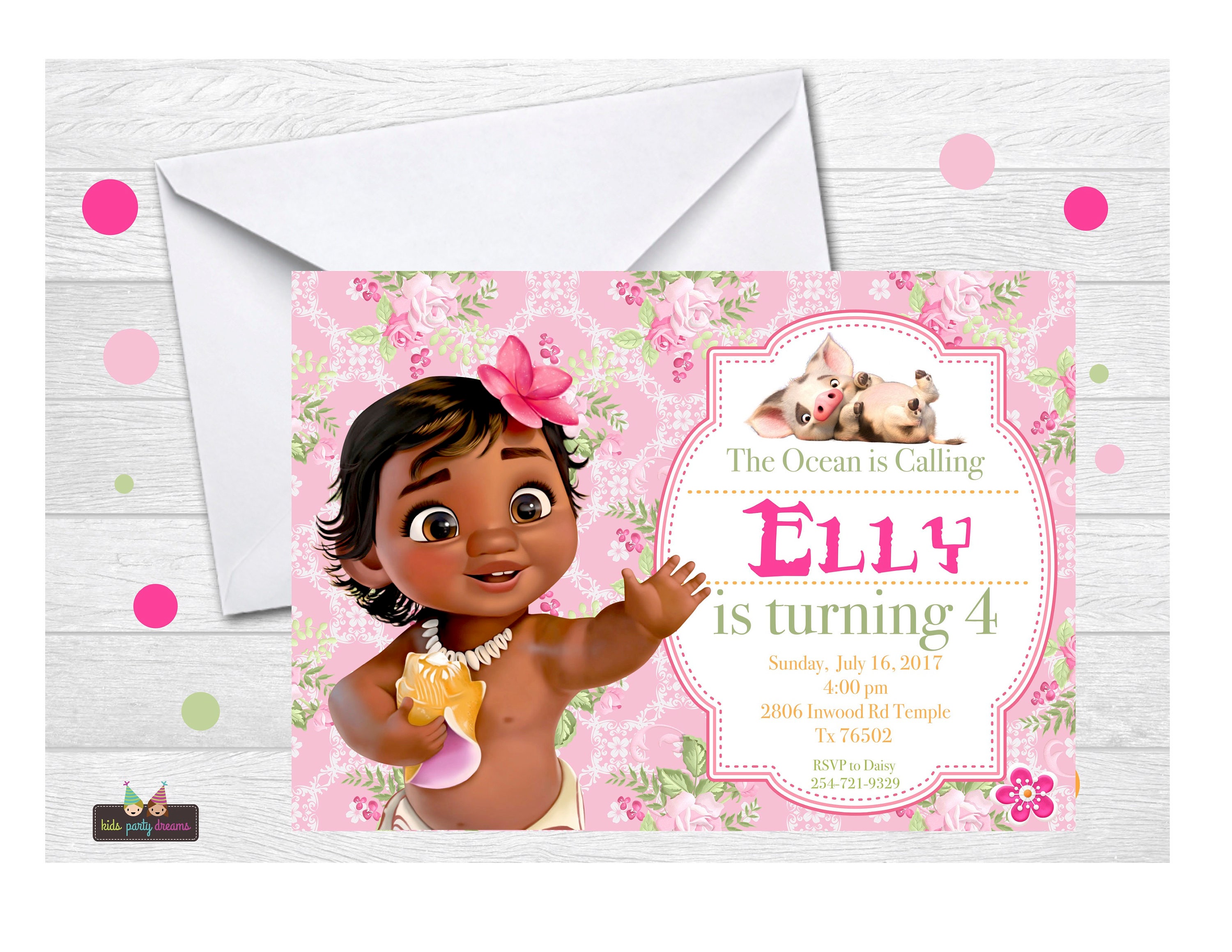 Baby Moana Invitation Moana Invitation Moana Party - Etsy