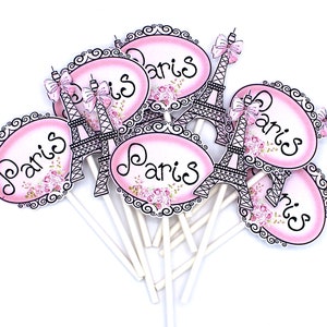 Paris Cupcake Toppers 12pcs, Pink Ooh La La Cake Picks, Birthday Decoration, Party Supplies, Eiffel Tower Baby Shower, Wedding, Bachelorette image 10