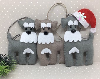 Adorno de Schnauzer - Adorno navideño de Schnauzer - Adorno de Terrier - Regalos de Schnauzer - Navidad de Schnauzer - Adorno de Schnauzer miniatura
