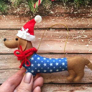 Dachshund ornament-Dachshund sweater-Dachshund Christmas gift-Dachshund home decor -Doxie ornament-Felt dog ornament-Weiner dog ornament