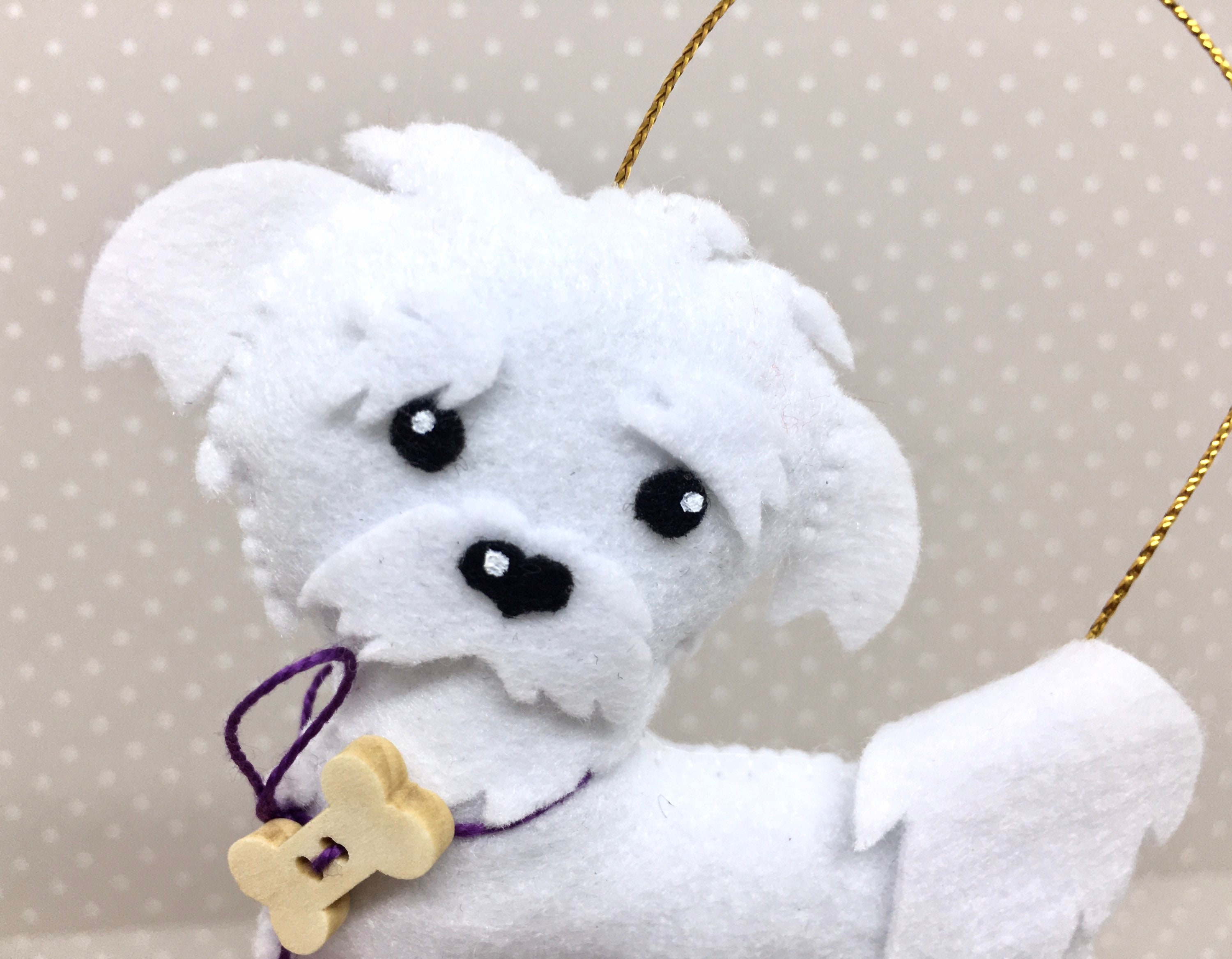 Maltese Dog Ornament Felt Dog Ornament Dog Christmas Etsy UK