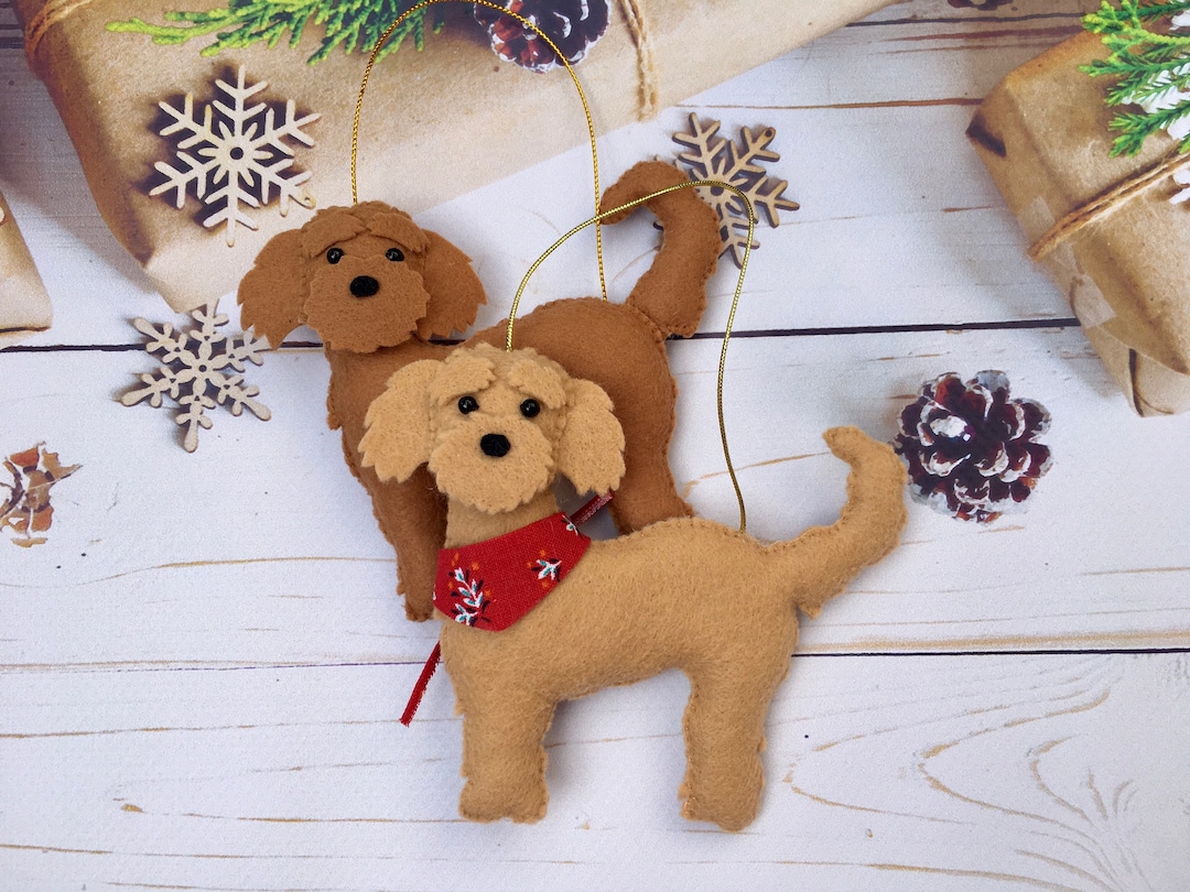 Doodle Ornament Labradoodle Felt Christmas Ornament Personalized Dog Gift Brown Goldendoodle Custom Dog Ornament Etsy