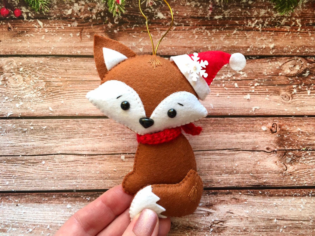 Felt Fox Ornament-fox Christmas Ornament-red Fox Ornament-woodland
