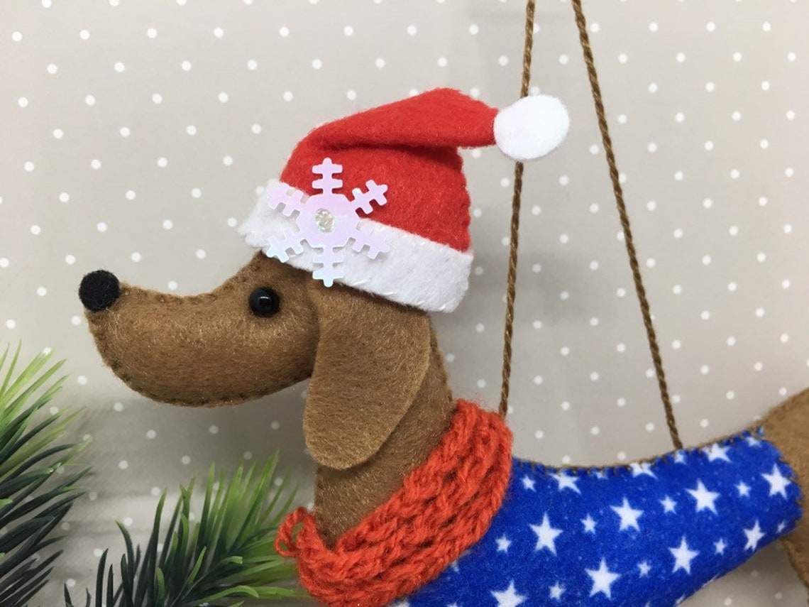 Dachshund ornament Felt Dachshund ornaments Dachshund | Etsy
