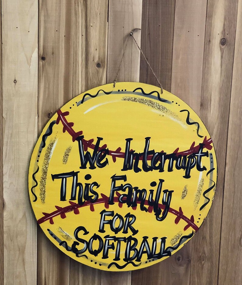 Softball ~ Door Hanger ~ Personalize ~ Decor ~ Custom ~ Housewarming Gift ~