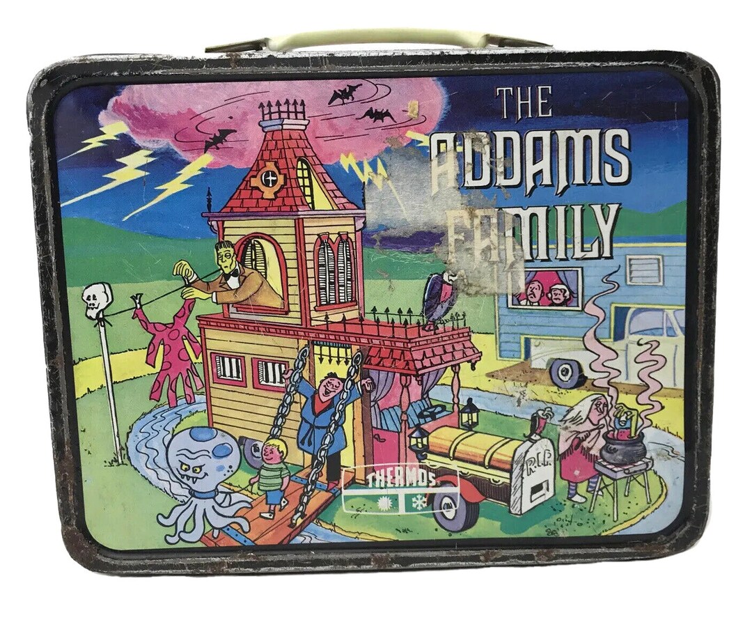 Vtg Thermos Metal Lunch Box Addams Family King Seeley Hanna Etsy