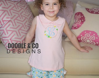 Girl Personalized Spring Short Set Boutique Girl Short Set Toddler Girl Initial Set Monogram Summer Short Set Summer Vacation Clothing